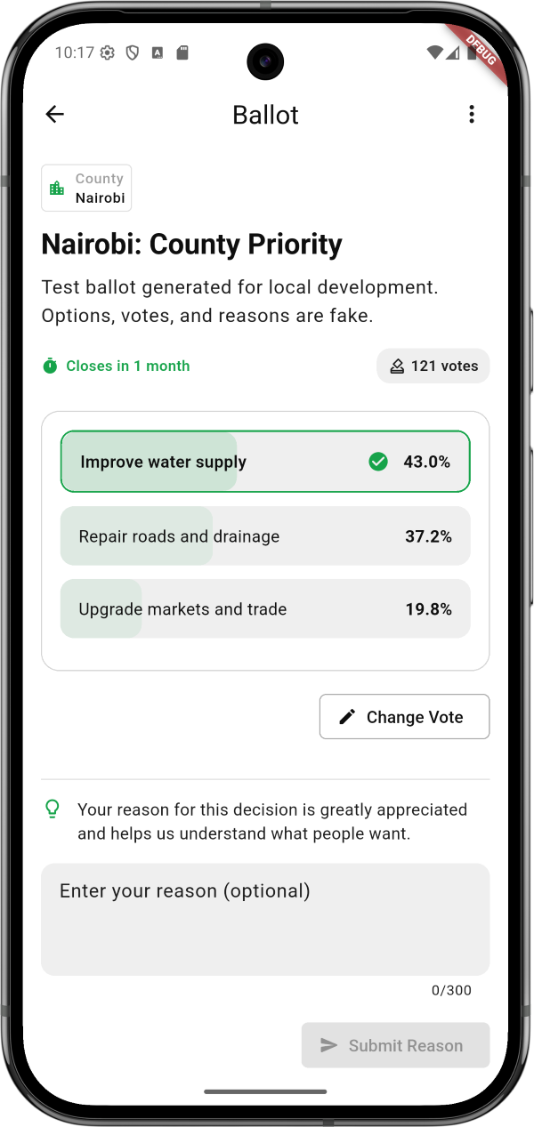Direct Ballots Interface